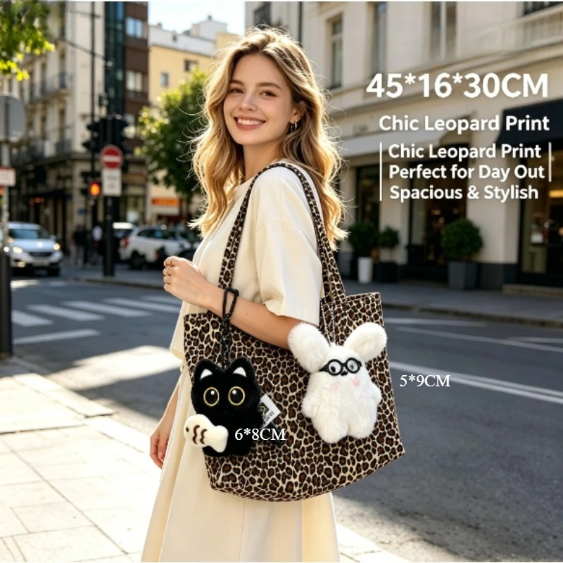 Quiet Luxury Bags Tote - 2026 Leopard Print Canvas Tote Bag