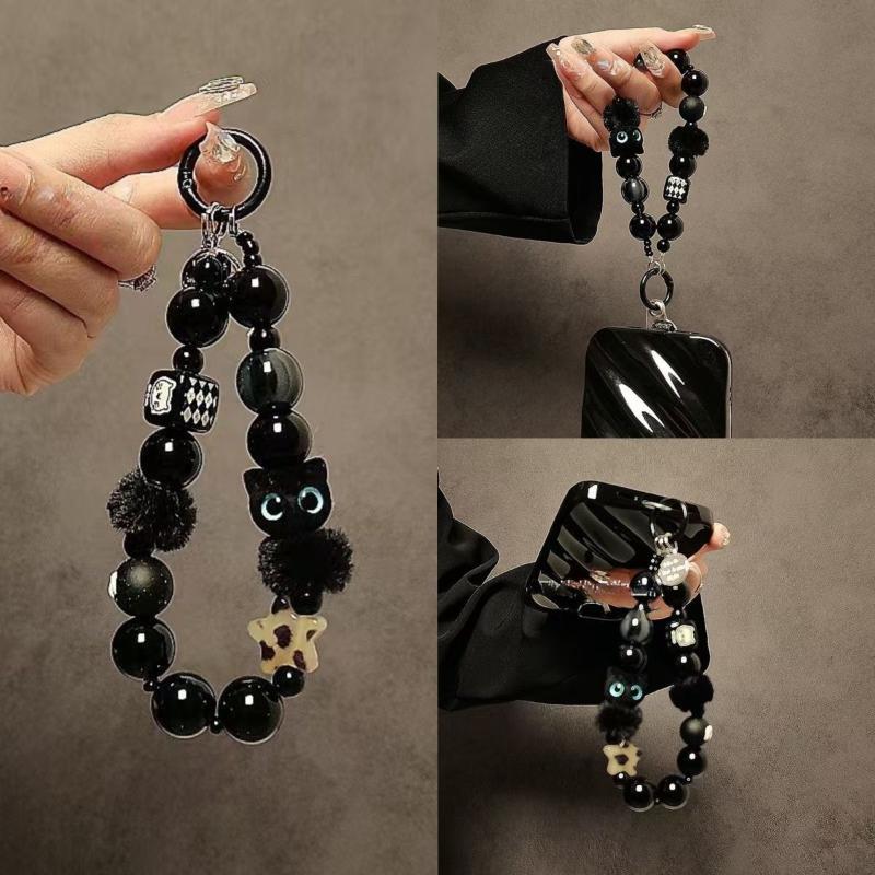 Luxury Bags And Accessories - Luxury Black Fluffy Cat Mobile Phone