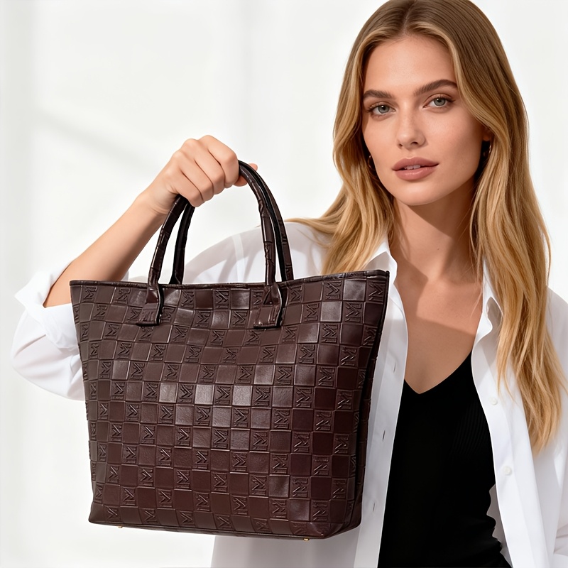 Luxury Bags Reseller - Light Luxury Deep Brown Quilted Pattern