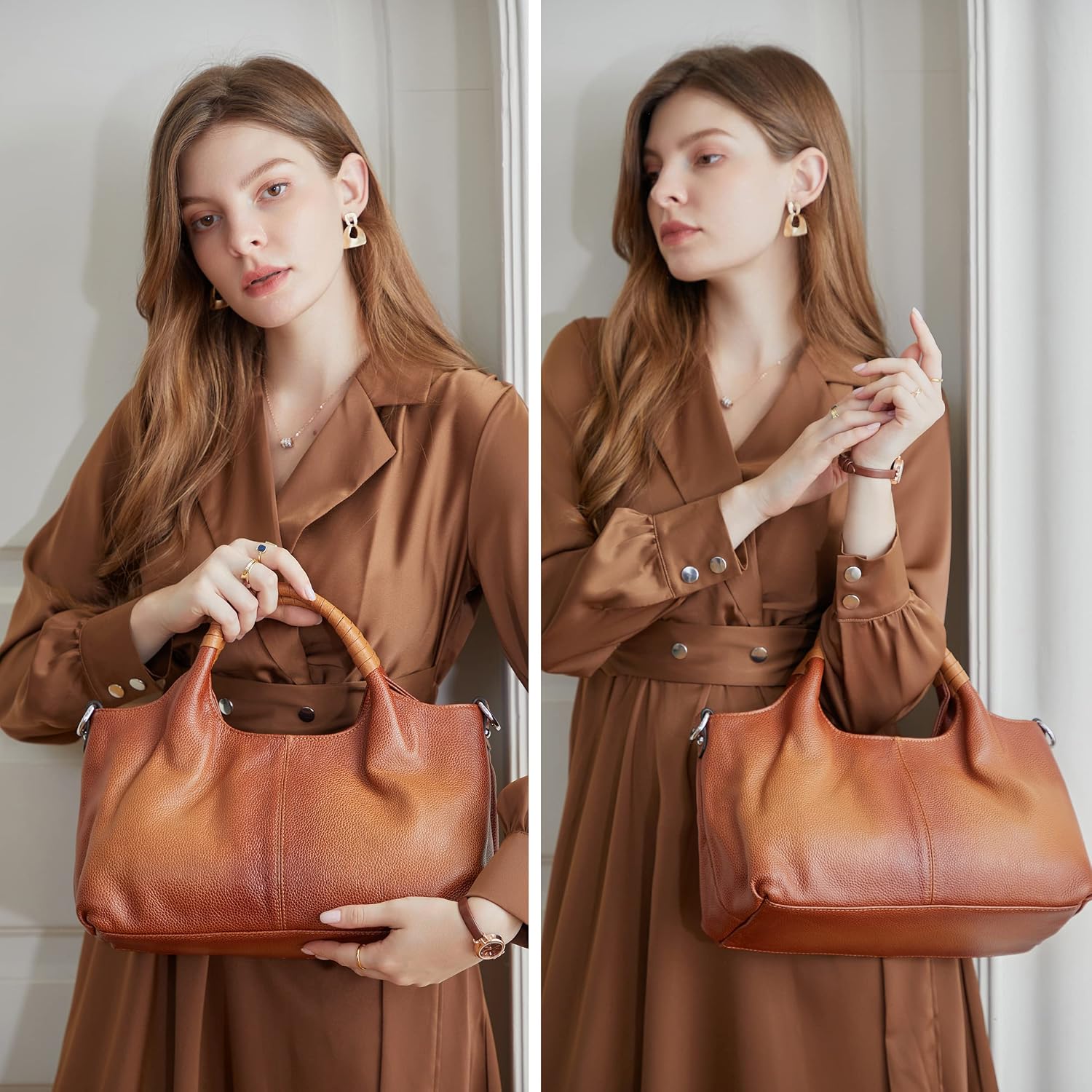 Genuine Leather Shoulder Bags  - Quiet Luxury Bags Tote ulasan dan harga