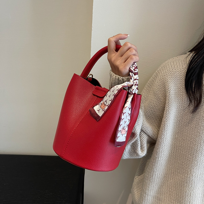 Red PU Bucket Shoulder and Cro - Luxury Bags For Sale ulasan dan harga
