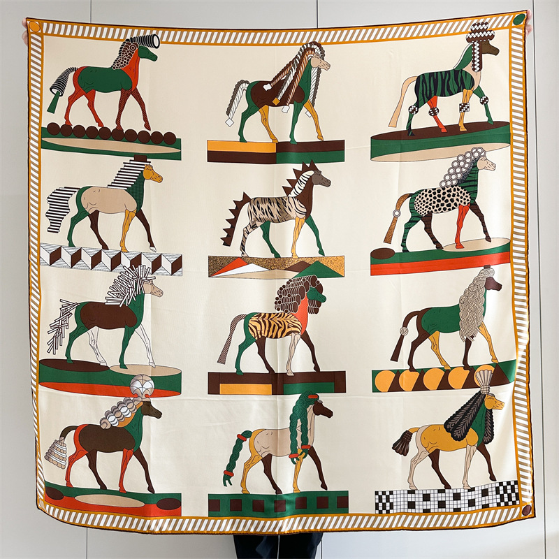 Twill Silk Scarf 135CM Women H - Luxury Bags And Accessories ulasan dan harga