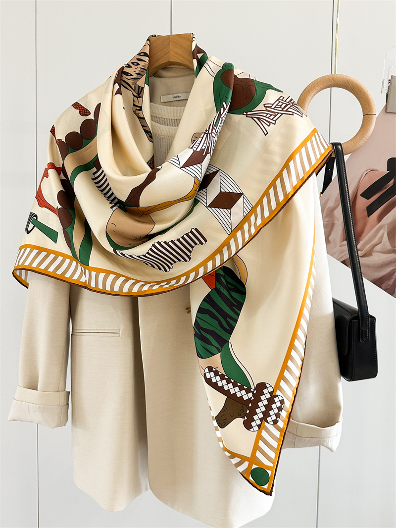 Twill Silk Scarf 135CM Women H - Luxury Bags And Accessories ulasan dan harga