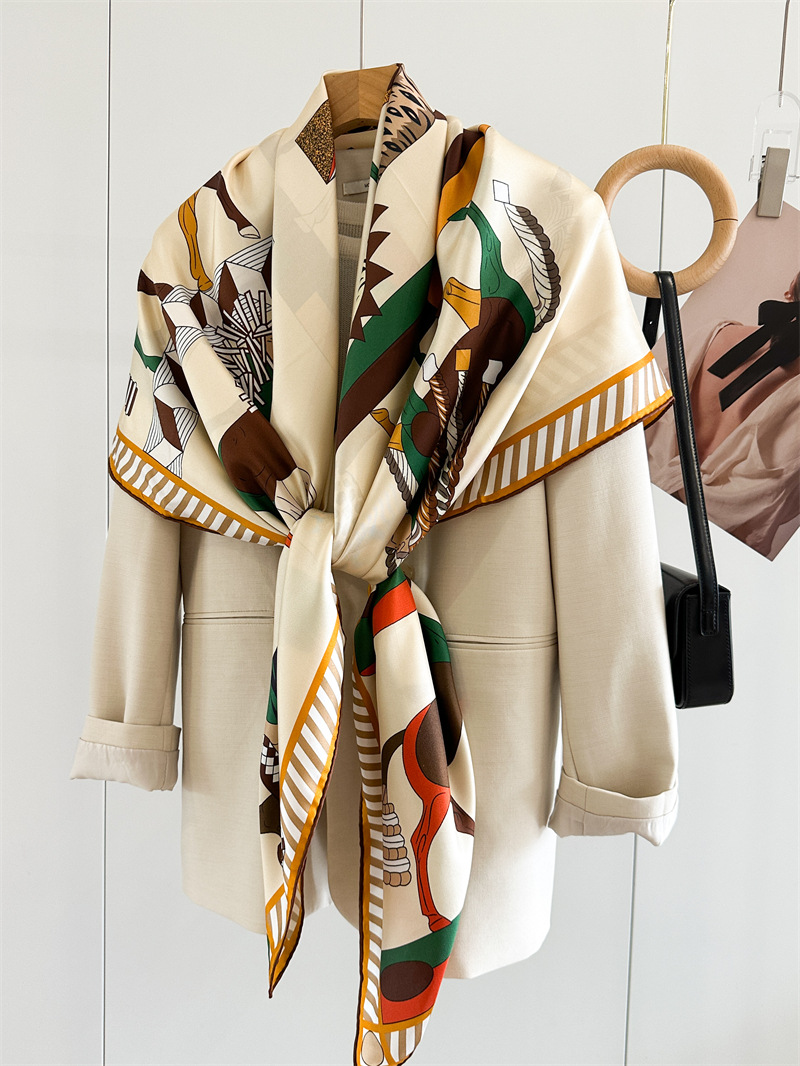 Twill Silk Scarf 135CM Women H - Luxury Bags And Accessories ulasan dan harga