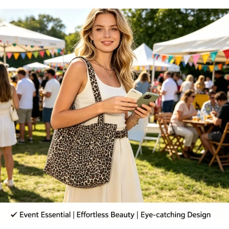 2026 Leopard Print Canvas Tote - Quiet Luxury Bags Tote ulasan dan harga