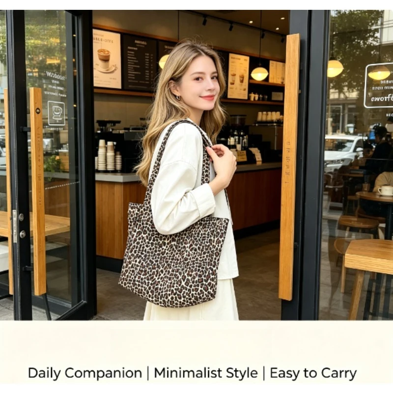 2026 Leopard Print Canvas Tote - Quiet Luxury Bags Tote ulasan dan harga