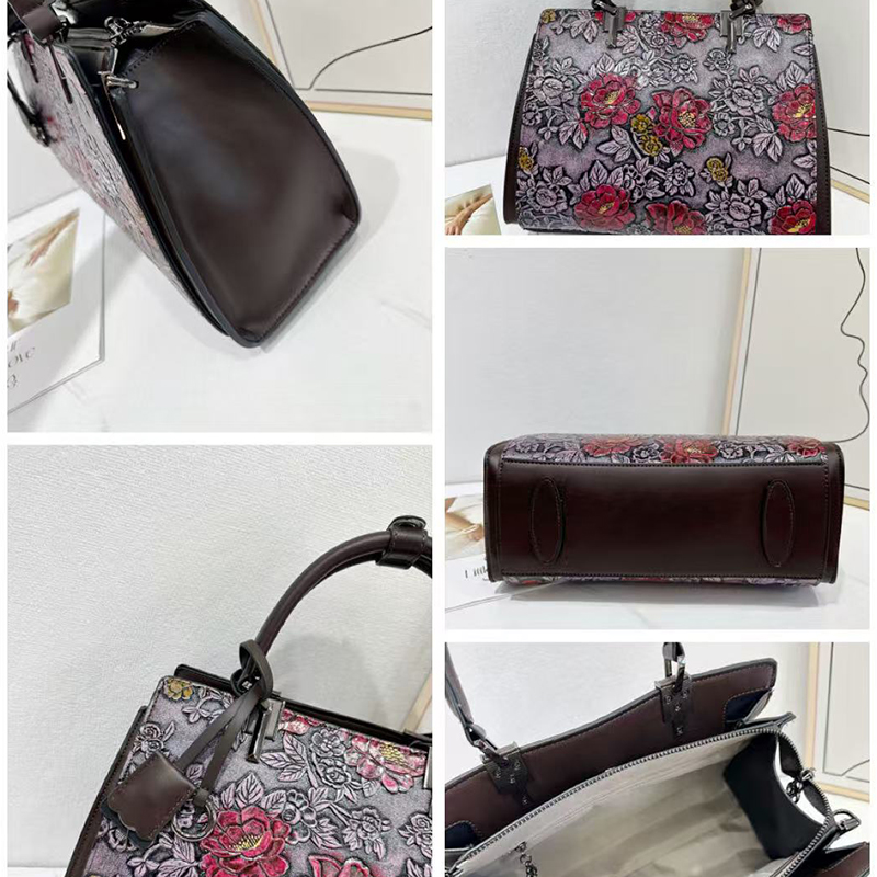 Vintage 3D Embossed Floral Tot - Quiet Luxury Bags Tote ulasan dan harga
