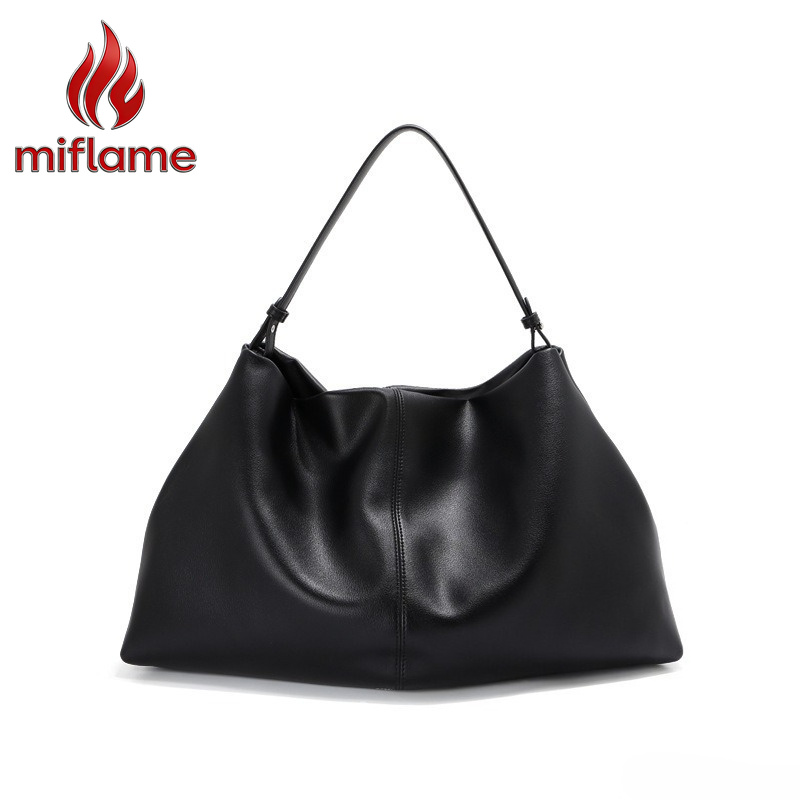 Genuine Leather Shoulder Bag f - Quiet Luxury Bags Tote ulasan dan harga
