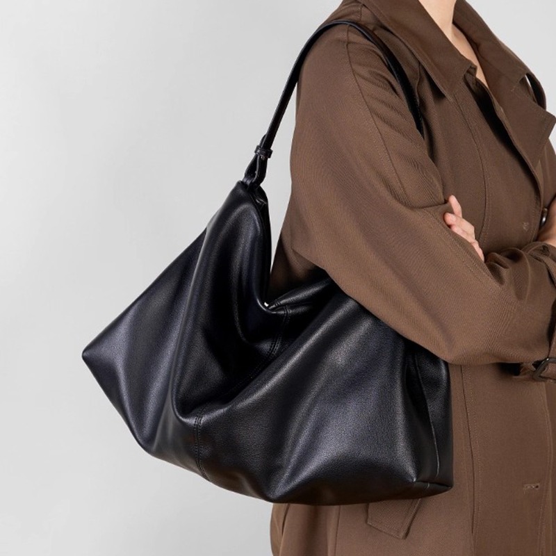 Genuine Leather Shoulder Bag f - Quiet Luxury Bags Tote ulasan dan harga