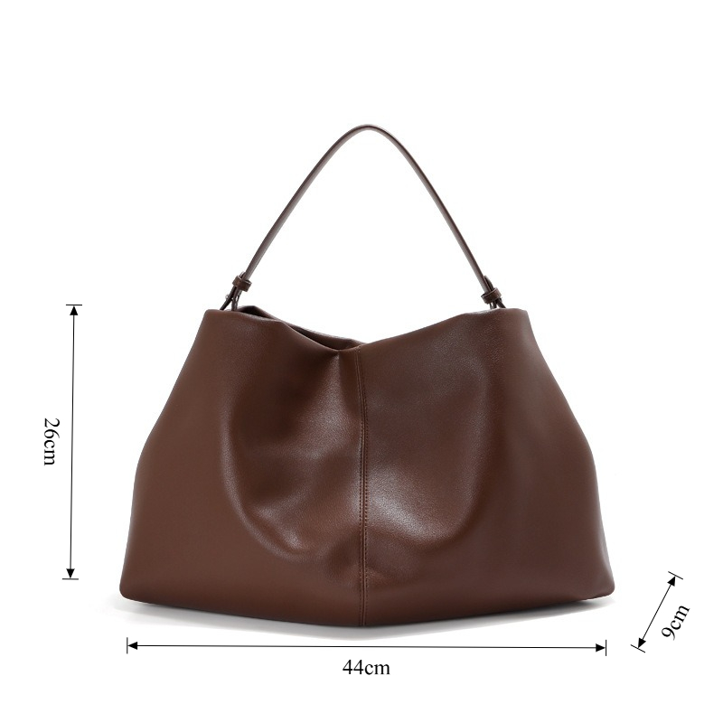 Genuine Leather Shoulder Bag f - Quiet Luxury Bags Tote ulasan dan harga