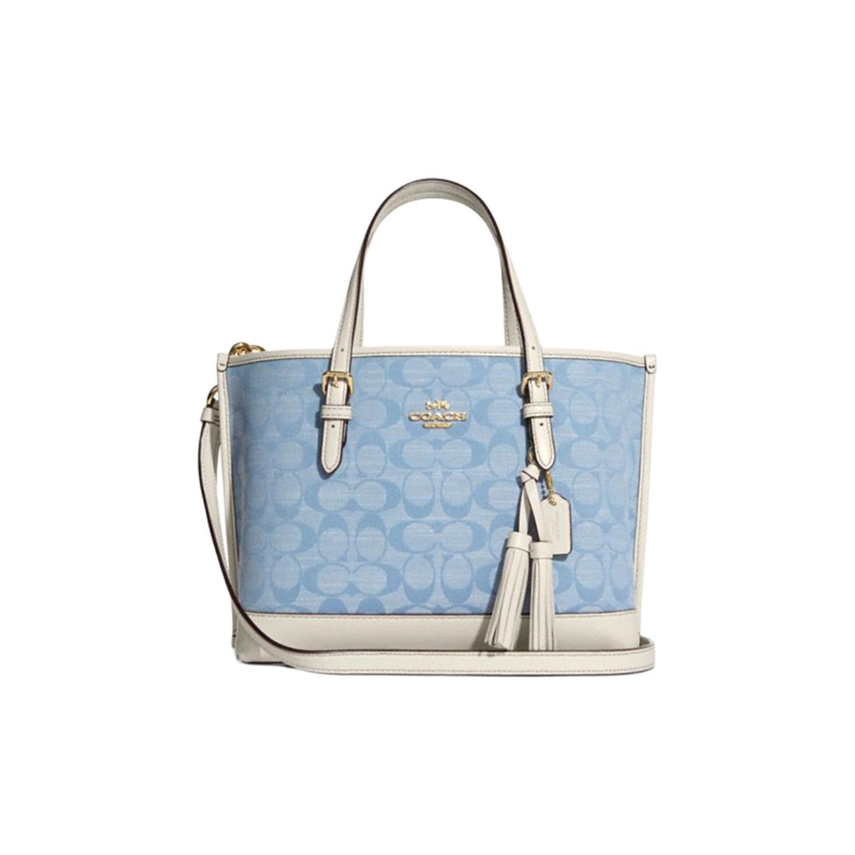 COACH Canvas With Leather Tote - Tote Bag Leather Monogram ulasan dan harga