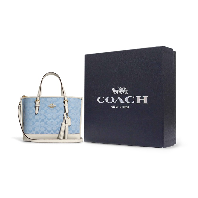 COACH Canvas With Leather Tote - Tote Bag Leather Monogram ulasan dan harga