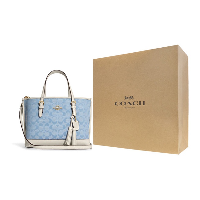 COACH Canvas With Leather Tote - Tote Bag Leather Monogram ulasan dan harga