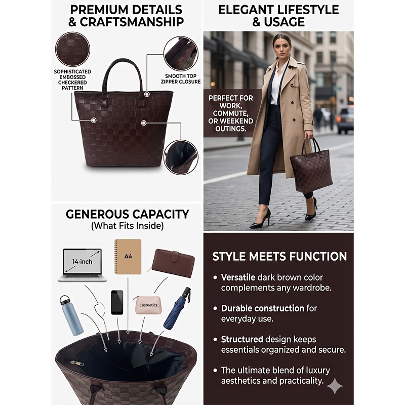 Light Luxury Deep Brown Quilte - Luxury Bags Reseller ulasan dan harga