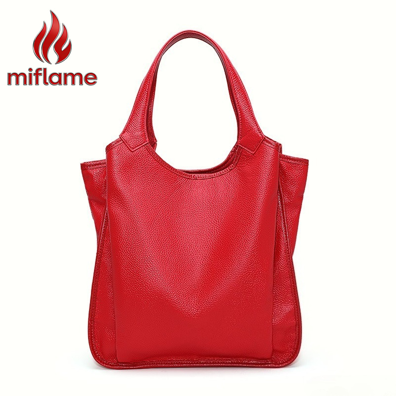 Genuine Leather Shoulder Tote  - Quiet Luxury Bags Tote ulasan dan harga