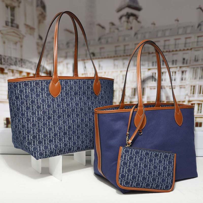 Denim Monogram Tote Bag Women  - Tote Bag Leather Monogram ulasan dan harga