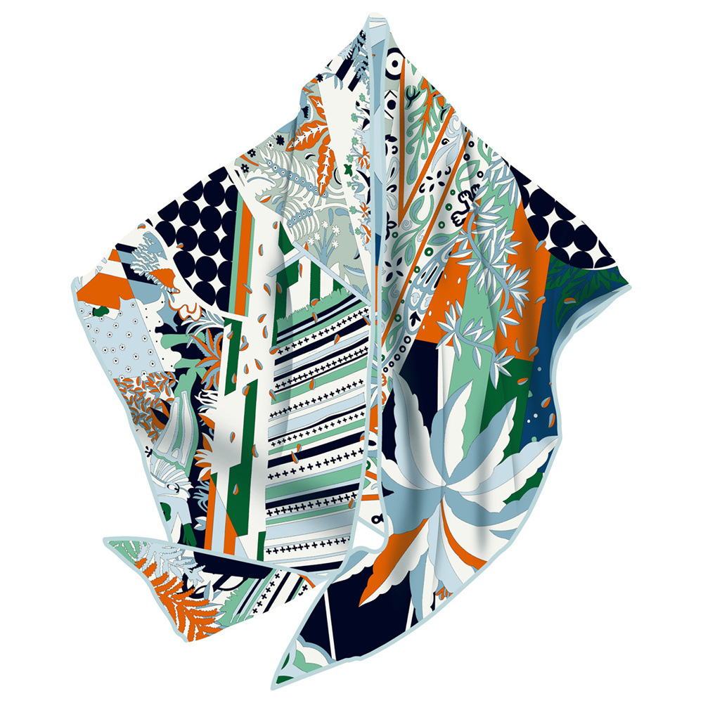 Vintage Women Silk Scarf Trian - Luxury Bags And Accessories ulasan dan harga