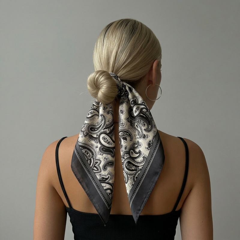 Luxury Satin Square Scarf Pais - Luxury Bags And Accessories ulasan dan harga