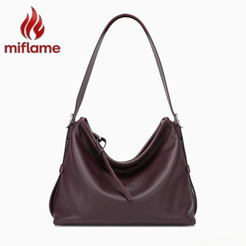 Genuine Leather Shoulder Tote  - Quiet Luxury Bags Tote ulasan dan harga