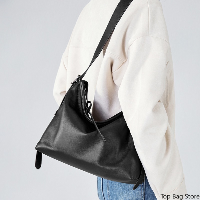 Genuine Leather Shoulder Tote  - Quiet Luxury Bags Tote ulasan dan harga