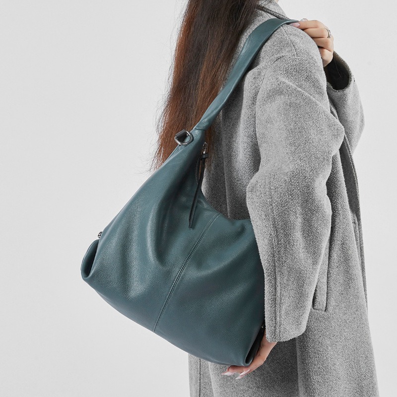 Genuine Leather Shoulder Tote  - Quiet Luxury Bags Tote ulasan dan harga