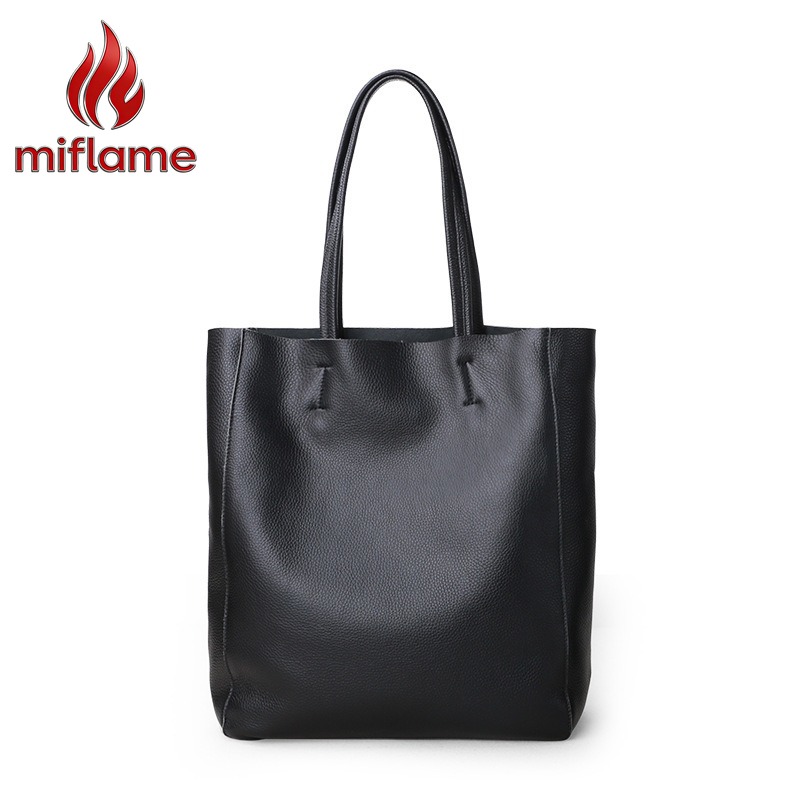 Genuine Leather Shoulder Tote  - Quiet Luxury Bags Tote ulasan dan harga