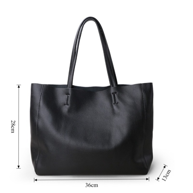Genuine Leather Shoulder Tote  - Quiet Luxury Bags Tote ulasan dan harga