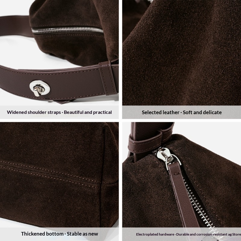 Genuine Leather Shoulder Tote  - Quiet Luxury Bags Tote ulasan dan harga