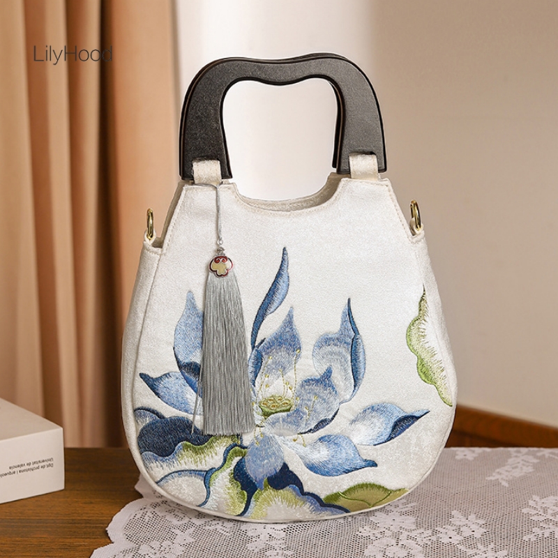 Women Retro Chic Floral Embroi - Luxury Bags Medium Size ulasan dan harga
