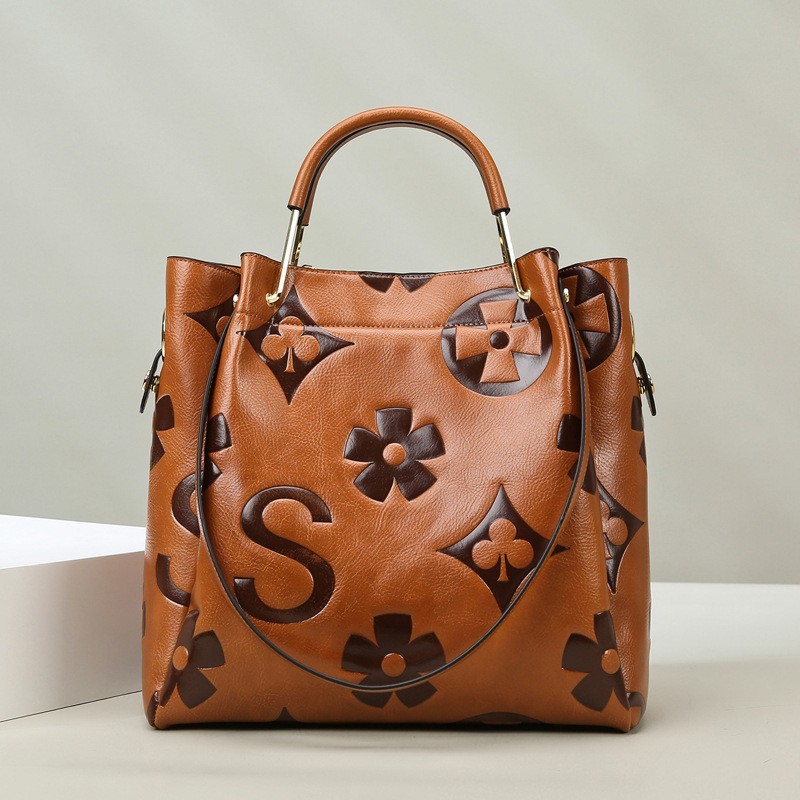 Women's Embossed Monogram Hand - Tote Bag Leather Monogram ulasan dan harga